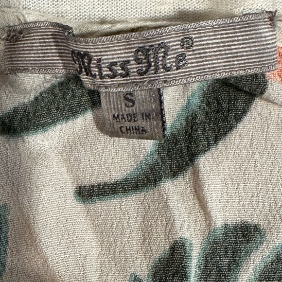 Miss Me Floral Sleeve Boho Blouse Small Ivory Tropical Print crochet Detail - Picture 7 of 9